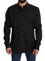 Dolce & Gabbana Black Cotton Stretch Dress SICILIA Shirt -   -  Dolce & Gabbana.
