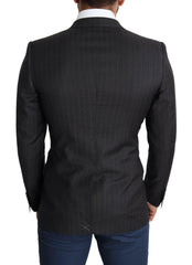 Dolce & Gabbana Black Wool Single Breasted Coat MARTINI Blazer -   -  Dolce & Gabbana.
