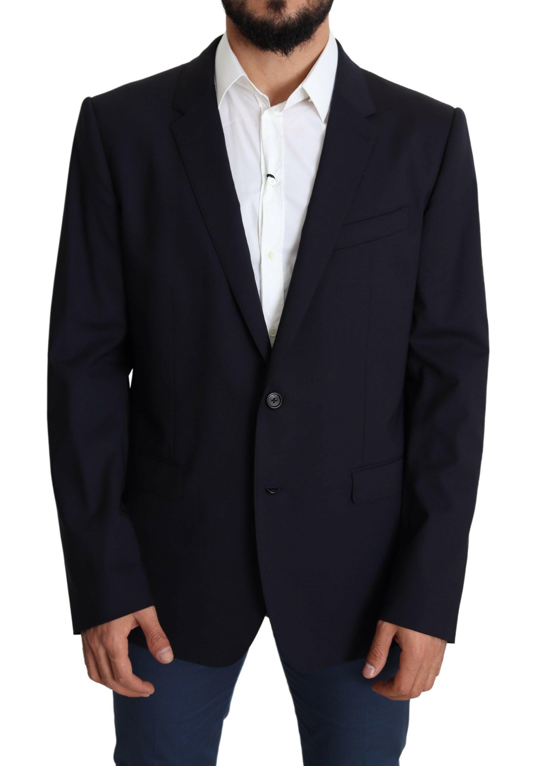 Dolce & Gabbana Black Wool Stretch Men Coat MARTINI Blazer -   -  Dolce & Gabbana.