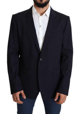 Dolce & Gabbana Black Wool Stretch Men Coat MARTINI Blazer -   -  Dolce & Gabbana.