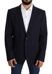 Dolce & Gabbana Black Wool Stretch Men Coat MARTINI Blazer -   -  Dolce & Gabbana.