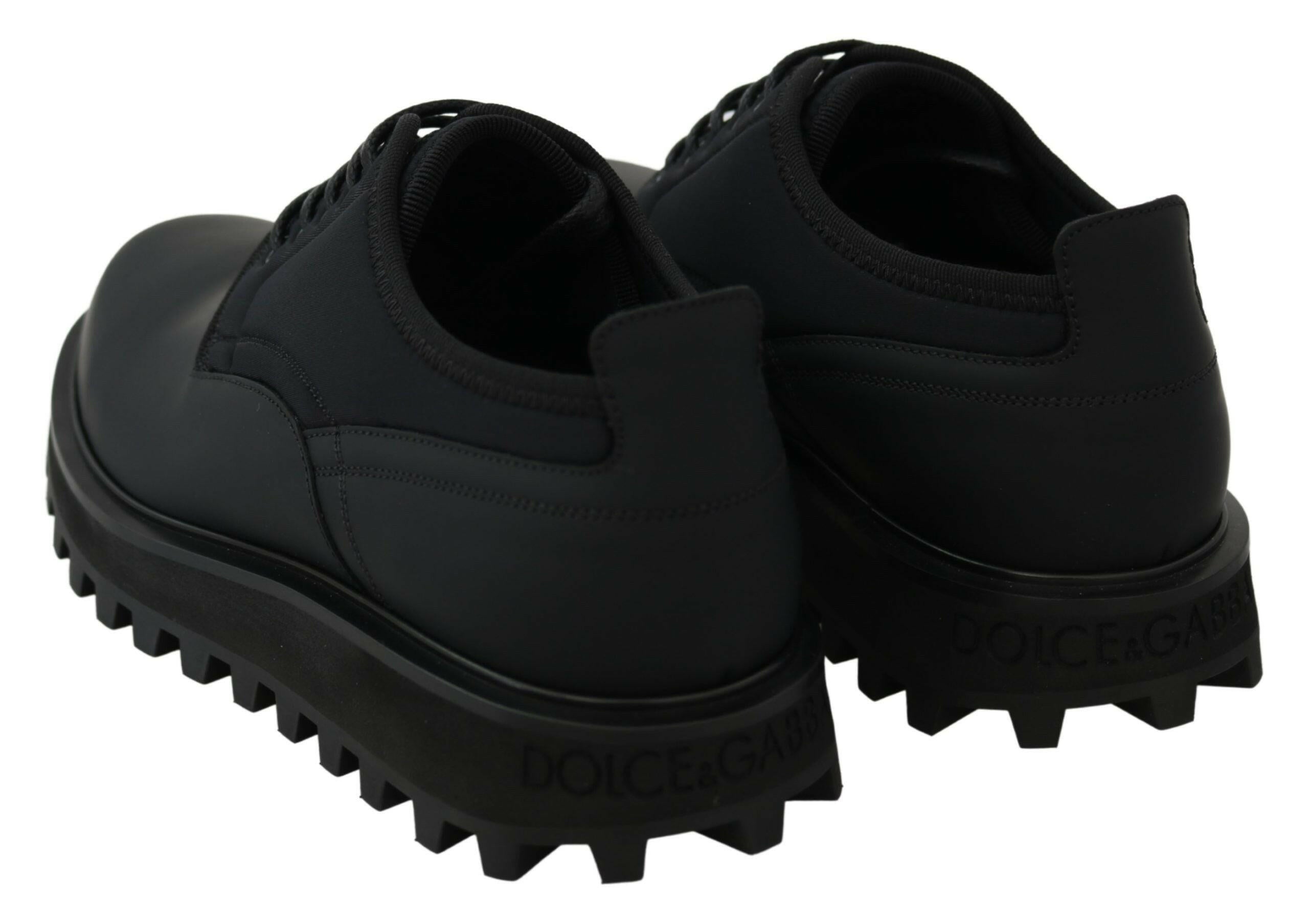 Dolce & Gabbana Black Rubberized Calfskin Chunky Derby Vulcano Shoes -   -  Dolce & Gabbana. Dolce & Gabbana Black Rubberized Calfskin Chunky Derby Vulcano Shoes -   -  Dolce & Gabbana.