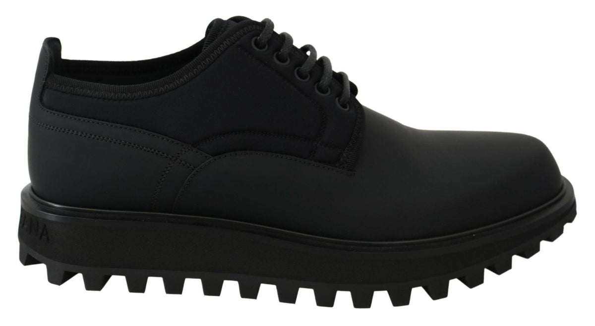 Dolce & Gabbana Black Rubberized Calfskin Chunky Derby Vulcano Shoes -   -  Dolce & Gabbana.