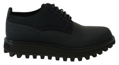 Dolce & Gabbana Black Rubberized Calfskin Chunky Derby Vulcano Shoes -   -  Dolce & Gabbana.