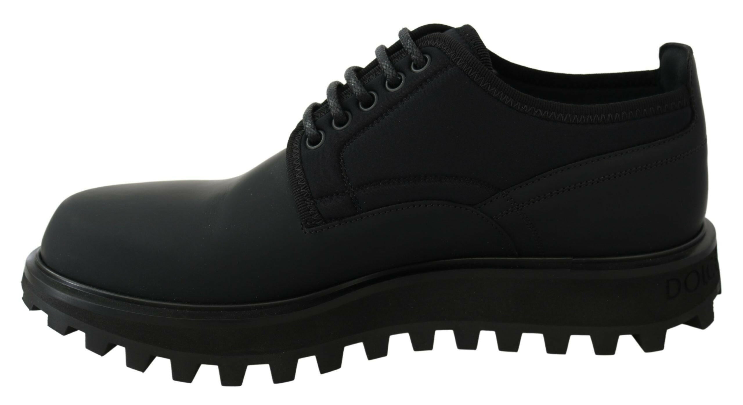 Dolce & Gabbana Black Rubberized Calfskin Chunky Derby Vulcano Shoes -   -  Dolce & Gabbana. Dolce & Gabbana Black Rubberized Calfskin Chunky Derby Vulcano Shoes -   -  Dolce & Gabbana.