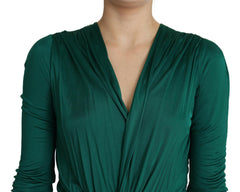 Dolce & Gabbana Green Fitted Silhouette Midi Viscose Dress -   -  Dolce & Gabbana.