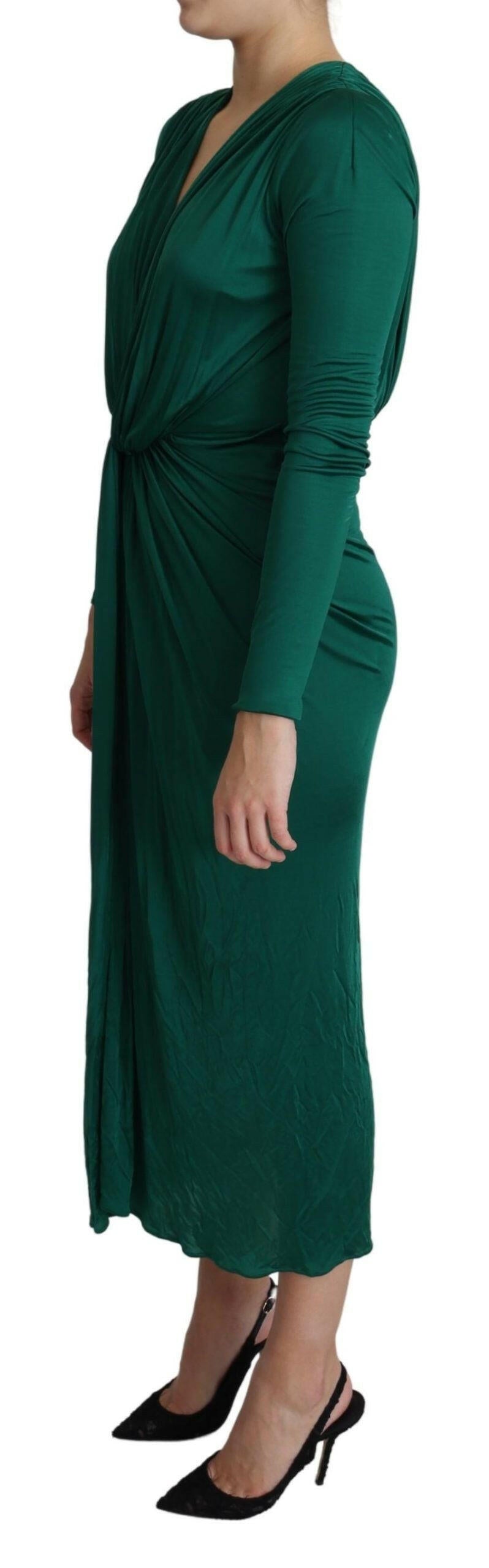 Dolce & Gabbana Green Fitted Silhouette Midi Viscose Dress -   -  Dolce & Gabbana. Dolce & Gabbana Green Fitted Silhouette Midi Viscose Dress -   -  Dolce & Gabbana.