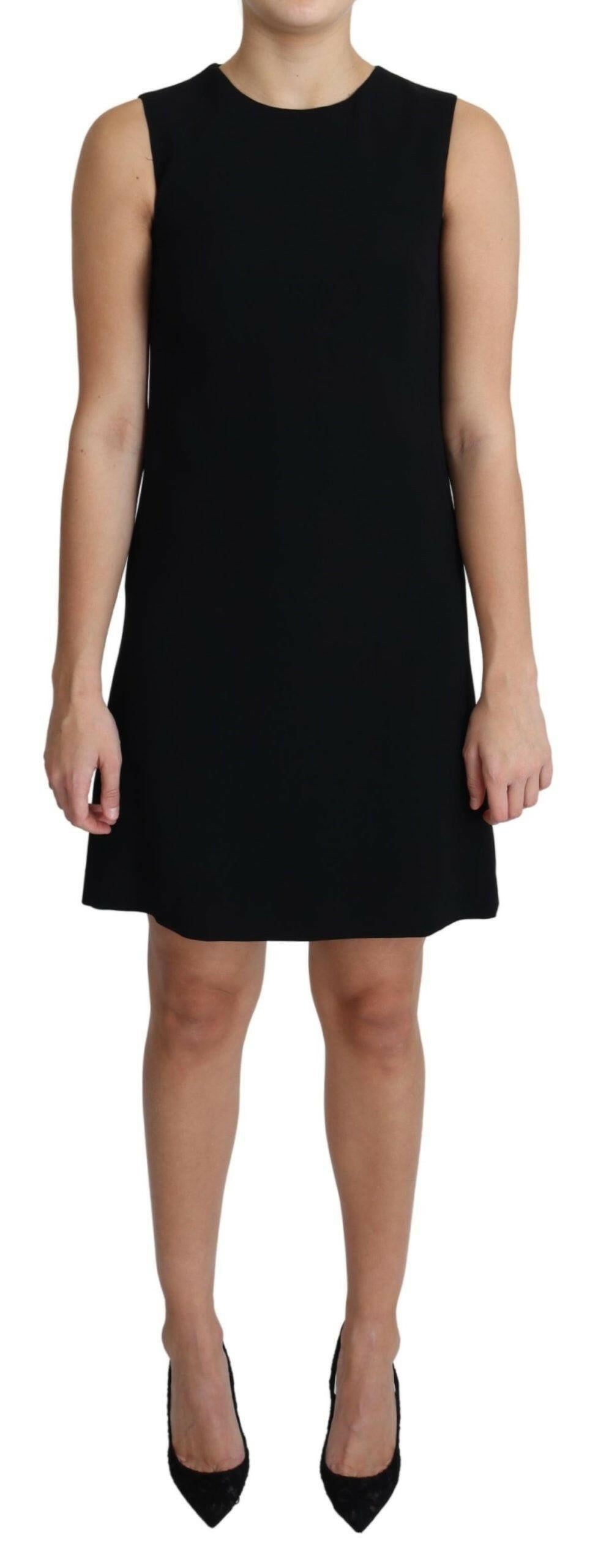 Dolce & Gabbana Black Viscose Stretch A-line Shift Mini Dress -   -  Dolce & Gabbana.