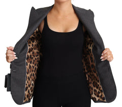 Dolce & Gabbana Gray Single Breasted Fitted Blazer Wool Jacket -   -  Dolce & Gabbana.