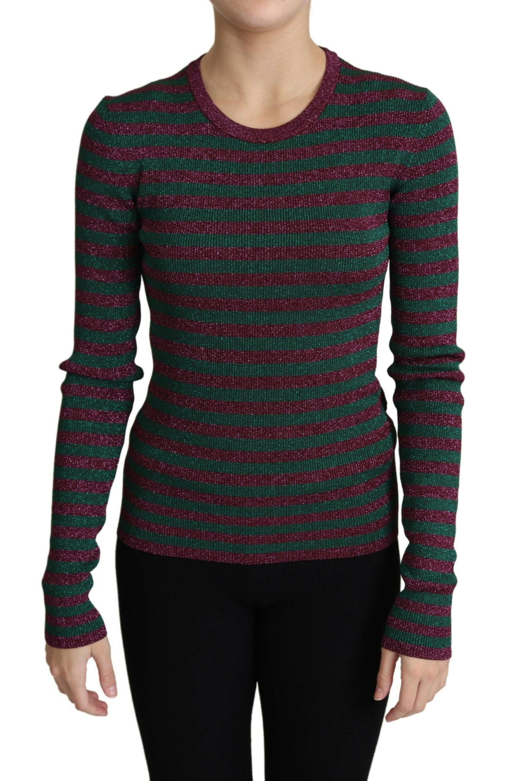 Dolce & Gabbana Multicolor Stripes Crew Neck Pullover Sweater -   -  Dolce & Gabbana.