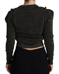 Dolce & Gabbana Black Gold Cropped Women Pullover Sweater - - Dolce & Gabbana.