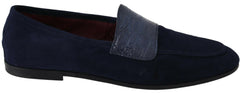 Dolce & Gabbana Blue Suede Caiman Loafers Slippers Shoes -   -  Dolce & Gabbana.