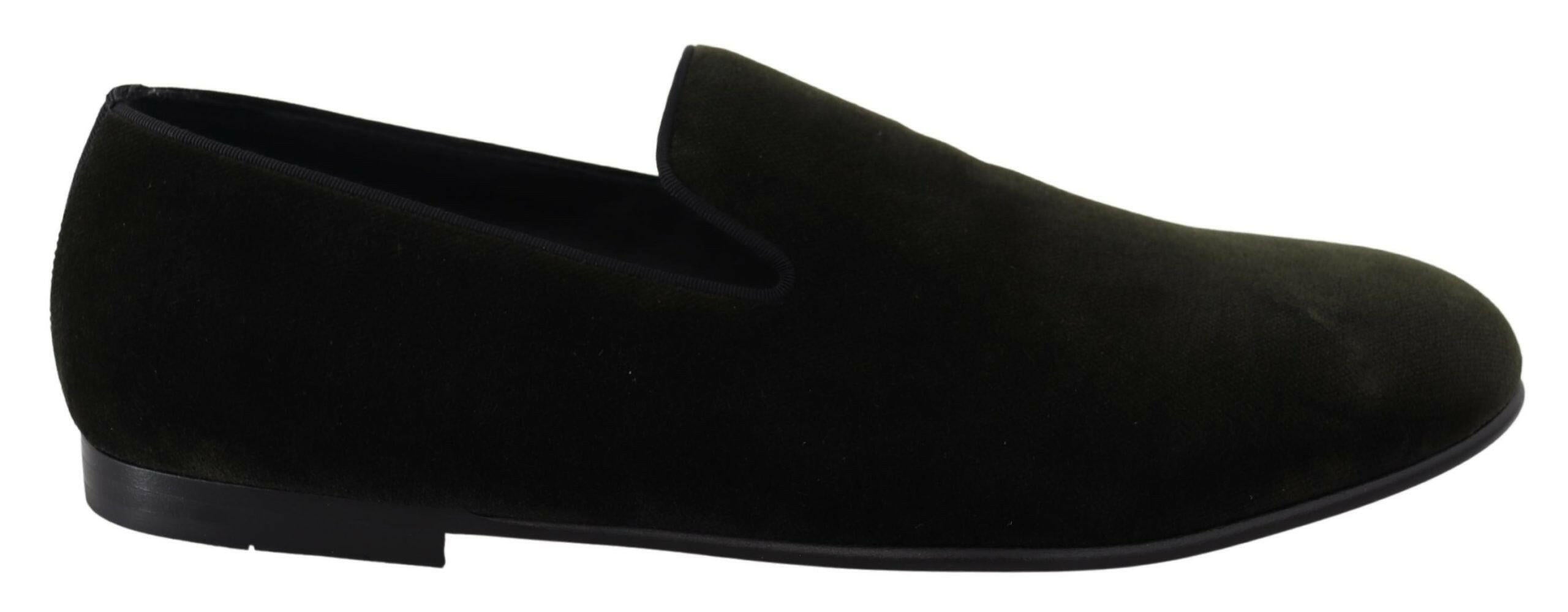 Dolce & Gabbana Green Velvet Slip On Mens Loafers Shoes -   -  Dolce & Gabbana.