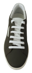 Dolce & Gabbana White Green Leather Low Top Sneakers Shoes -   -  Dolce & Gabbana.