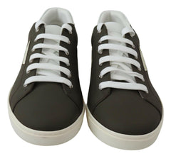 Dolce & Gabbana White Green Leather Low Top Sneakers Shoes -   -  Dolce & Gabbana.