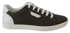 Dolce & Gabbana White Green Leather Low Top Sneakers Shoes -   -  Dolce & Gabbana.