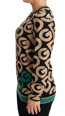 Dolce & Gabbana Multicolor DG Mania Wool Crewneck Pullover Sweater - - Dolce & Gabbana.