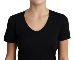 Dolce & Gabbana Black Wool Round Neck Short Sleeves T-shirt -   -  Dolce & Gabbana.