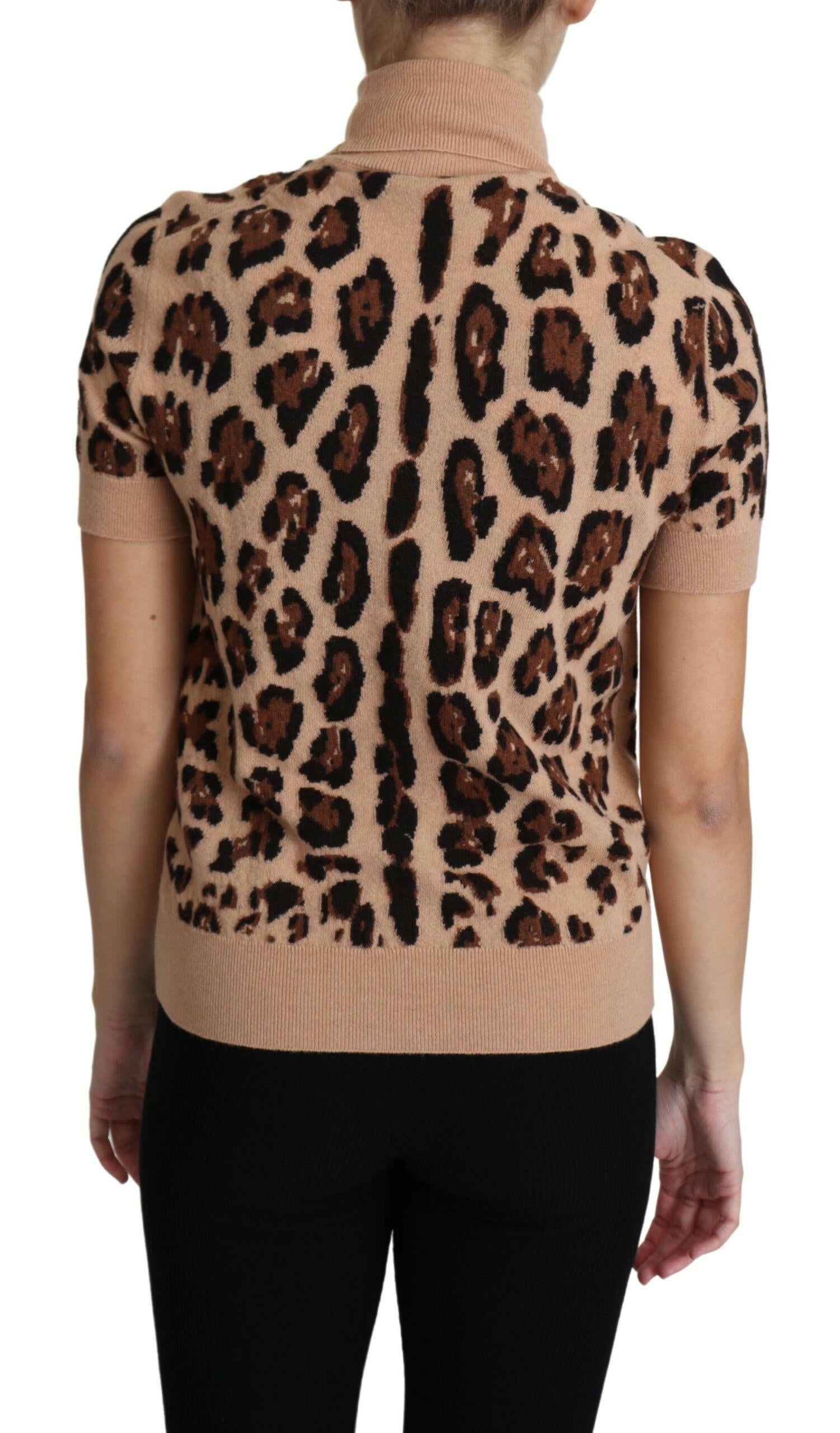 Dolce & Gabbana Beige Leopard Print Virgin Wool Turtleneck Top -   -  Dolce & Gabbana. Dolce & Gabbana Beige Leopard Print Virgin Wool Turtleneck Top -   -  Dolce & Gabbana.