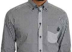 Dolce & Gabbana Black White Checkered Casual Shirt -   -  Dolce & Gabbana.