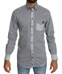 Dolce & Gabbana Black White Checkered Casual Shirt -   -  Dolce & Gabbana.