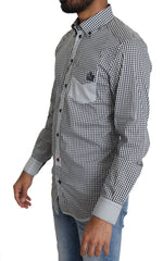 Dolce & Gabbana Black White Checkered Casual Shirt -   -  Dolce & Gabbana.
