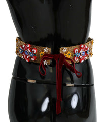 Dolce & Gabbana multicolor Embellished Floral Crystal Wide Waist Belt -   -  Dolce & Gabbana.