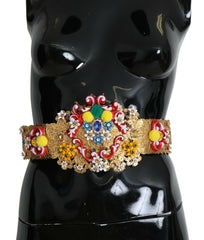 Dolce & Gabbana multicolor Embellished Floral Crystal Wide Waist Belt -   -  Dolce & Gabbana.