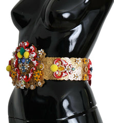 Dolce & Gabbana multicolor Embellished Floral Crystal Wide Waist Belt -   -  Dolce & Gabbana.