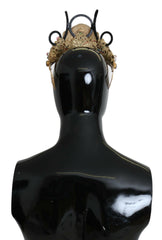 Dolce & Gabbana Gold Brass Floral Crystals LED Lights Crown Tiara Diadem -   -  Dolce & Gabbana.