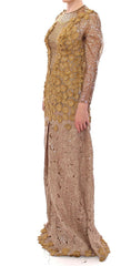 Lanre Da Silva Ajayi GOLD Long Lace Maxi Crystal Dress -   -  Lanre Da Silva Ajayi.