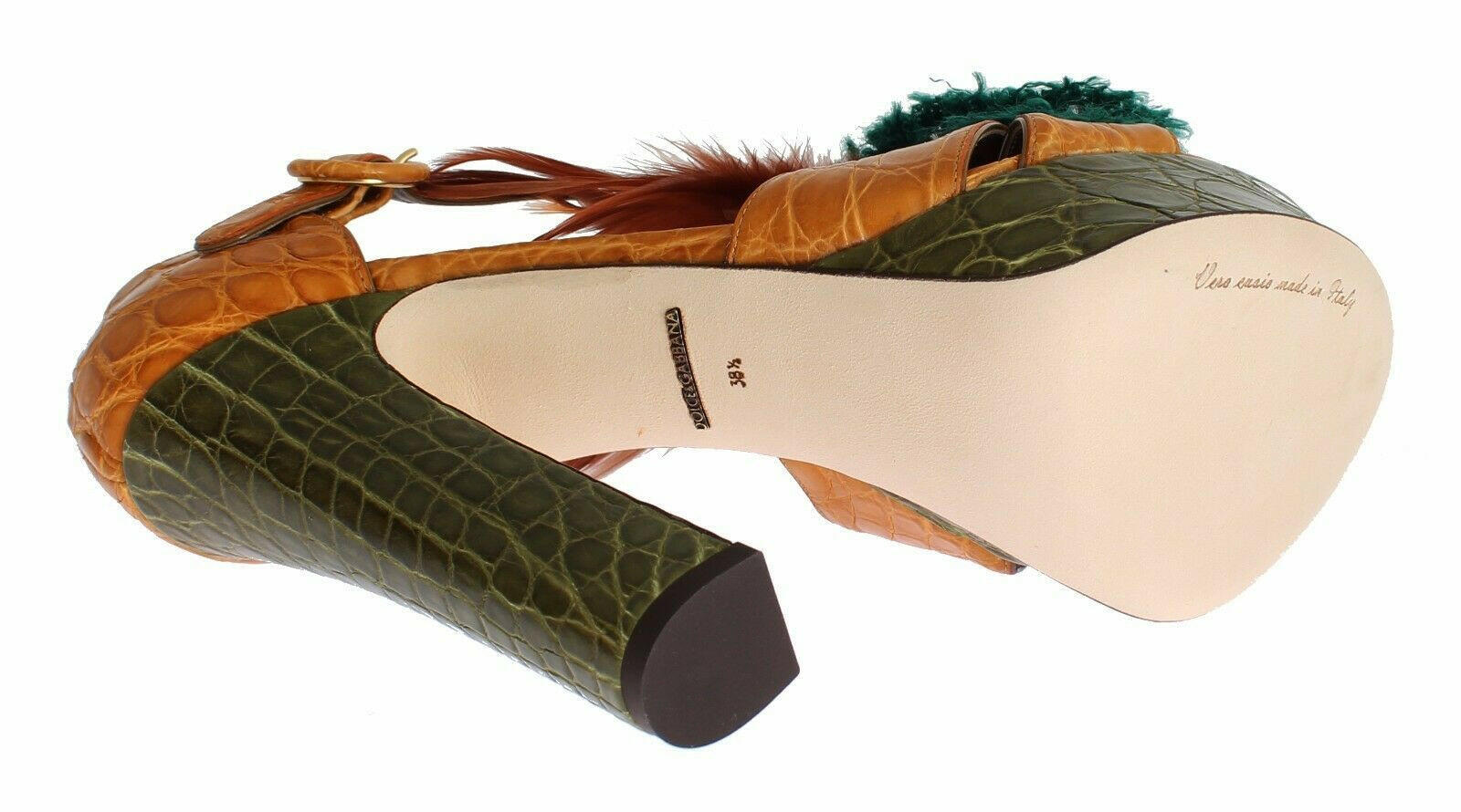 Dolce & Gabbana Orange Leather Crystal Platform Sandal Shoes -   -  Dolce & Gabbana. Dolce & Gabbana Orange Leather Crystal Platform Sandal Shoes -   -  Dolce & Gabbana.