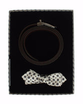 Dolce & Gabbana White Silk Bowtie Leather Men Belt Gift Box -  Neckties, Men -  Dolce & Gabbana.