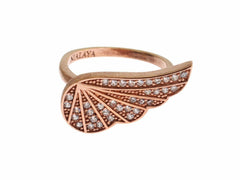Nialaya Pink Gold 925 Silver Womens Clear CZ Ring -   -  Nialaya.