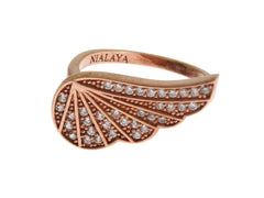 Nialaya Pink Gold 925 Silver Womens Clear CZ Ring -   -  Nialaya.