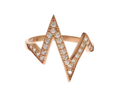 Nialaya Pink Gold 925 Silver Womens Clear Ring -   -  Nialaya.