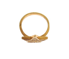 Nialaya Star Gold 925 Silver Womens Clear Ring -   -  Nialaya.