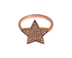 Nialaya Womens Clear CZ Star 925 Silver Ring -   -  Nialaya.