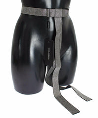 Dolce & Gabbana Black Silk Clear Crystal Bow Waist Belt -   -  Dolce & Gabbana.