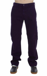 GF Ferre Purple Cotton Stretch Purple Fit  Pants -   -  GF Ferre.