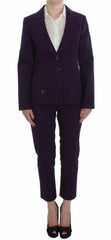 BENCIVENGA Purple Striped Stretch Coat Blazer Pants Suit -   -  BENCIVENGA.