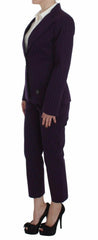 BENCIVENGA Purple Striped Stretch Coat Blazer Pants Suit -   -  BENCIVENGA.