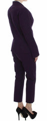 BENCIVENGA Purple Striped Stretch Coat Blazer Pants Suit -   -  BENCIVENGA.