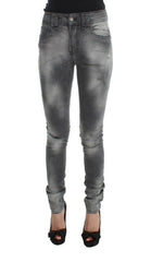 John Galliano Gray Wash Cotton Blend Slim Fit Denim Jeans Pants -   -  John Galliano.