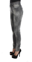 John Galliano Gray Wash Cotton Blend Slim Fit Denim Jeans Pants -   -  John Galliano.