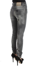 John Galliano Gray Wash Cotton Blend Slim Fit Denim Jeans Pants -   -  John Galliano.