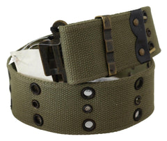 Ermanno Scervino Green 100% Cotton Rustic Bronze Buckle Belt -   -  Ermanno Scervino.