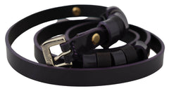 GF Ferre Black Leather Thin Gold Metal Chrome Buckle Belt -   -  GF Ferre.