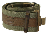 Ermanno Scervino Green Leather Rustic Bronze Buckle Army Belt -   -  Ermanno Scervino.