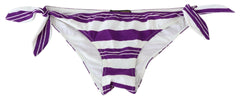 Dolce & Gabbana Purple White Stripes Beachwear Bikini Bottom - - Dolce & Gabbana.